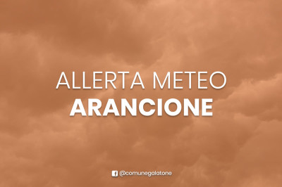 ALLERTA METEO ARANCIONE Idrogeologico, per vento e temporali