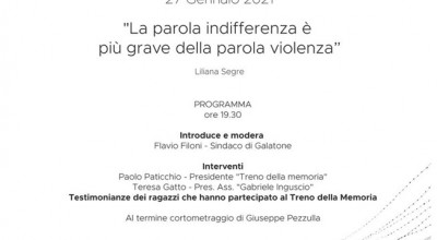 GIORNATA DELLA MEMORIA 2021 - 27 gennaio 2021 ore 19:30 diretta Facebook sull...