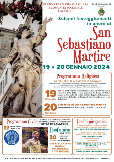 FESTEGGIAMENTI SANTO PATRONO SAN SEBASTIANO MARTIRE