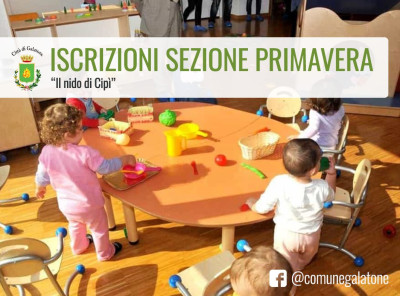 ISCRIZIONI ALLA SEZIONE PRIMAVERA PER L'A.S. 2023/2024