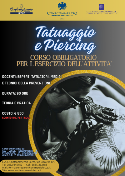 CORSO DI FORMAZIONE “TATUAGGIO E PIERCING”