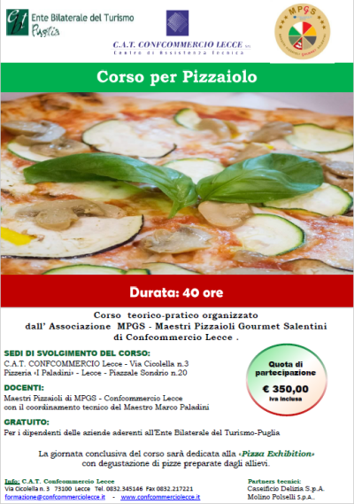 “CORSO PER PIZZAIOLO” - START: Mercoledì 23 Settembre 2020