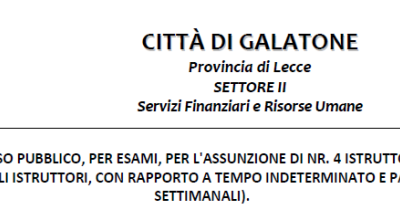 Concorso pubblico per esami per la copertura di quattro posti a tempo indeter...