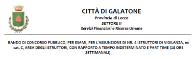 Concorso pubblico per esami per la copertura di quattro posti a tempo indeter...