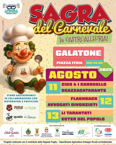 A Galatone torna la Sagra del Carnevale – La Gastroallegria 2025
