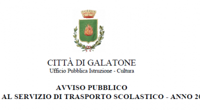 ISCRIZIONI AL SERVIZIO DI TRASPORTO SCOLASTICO - ANNO 2021/2022