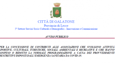 AVVISO PUBBLICO PER LA CONCESSIONE DI CONTRIBUTI ALLE ASSOCIAZIONI