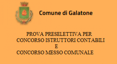 PROVA PRESELETTIVA PER CONCORSO ISTRUTTORI CONTABILI E CONCORSO MESSO COMUNALE