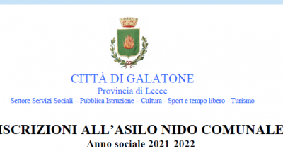 ISCRIZIONI ALL’ASILO NIDO COMUNALE  Anno sociale 2021-2022
