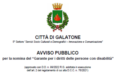 AVVISO PUBBLICO per la nomina del “Garante per i diritti delle persone ...
