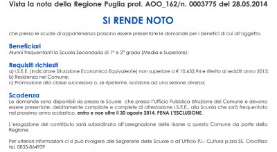 FORNITURA SEMIGRATUITA DI LIBRI DI TESTO A.S. 2014/2015