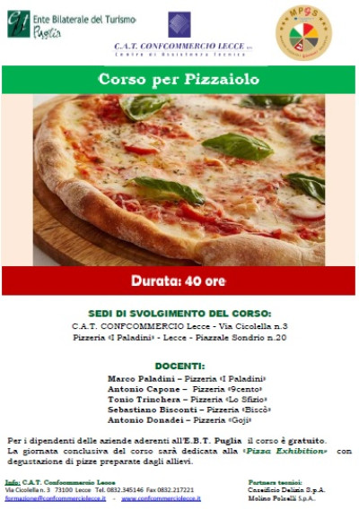 CORSI GRATUITI PER PIZZAIOLO E BARTENDER