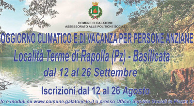 SOGGIORNO CLIMATICO E DI VACANZA PER PERSONE ANZIANE