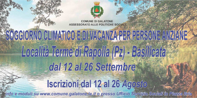 SOGGIORNO CLIMATICO E DI VACANZA PER PERSONE ANZIANE