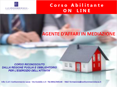 CORSO AGENTI D’AFFARI IN MEDIAZIONE - INIZIO 20 APRILE 2021